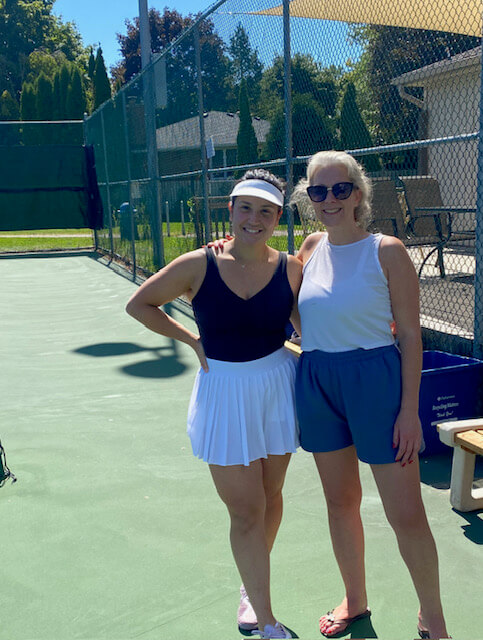 Club member playing tennis